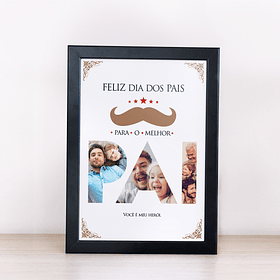 Arte Quadro Feliz Dia Dos Pais Para O Melhor Pia Você É Meu Herói Arquivo Png