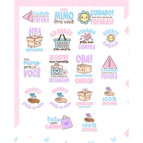 Kit Digital Embalagens Fofas + Mimos em Png  3