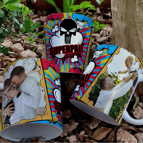 8 Artes para Caneca Dia dos Pais Heróis Arquivo Editável  8