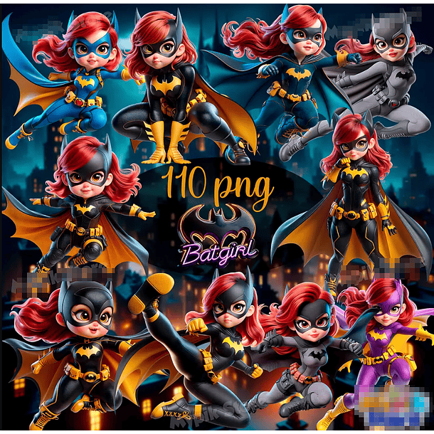 Kit Digital BatGirl em Png 