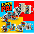 106 Artes para Caneca, azulejo, almofada, e Camisa Dia dos Pais Cartoon + Kit Digital em Jpg 2