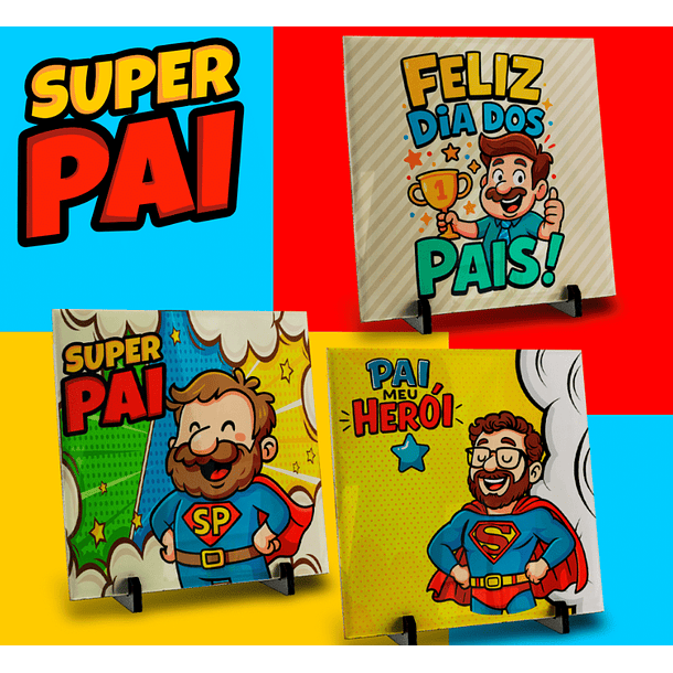 106 Artes para Caneca, azulejo, almofada, e Camisa Dia dos Pais Cartoon + Kit Digital em Jpg 11