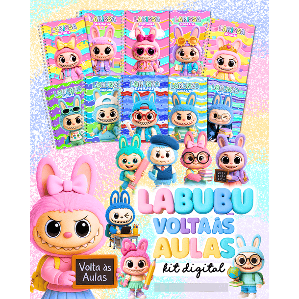 Kit Digital Labubu Volta as Aulas em Png 1