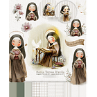 Kit Digital Santa Teresa Dávila Aquarela em Png  1