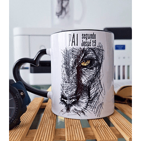 Arte para Caneca Pai segundo Josué 19. Forte e Corajoso Arquivo em Png 