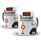 Arte para Caneca Acorda! vamos rezar juntos? Arquivo em Png  2