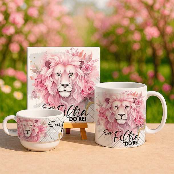 6 Artes para Caneca Xicara e Azulejo Leão de Judá Filha Do Rei Arquivo Editável  4