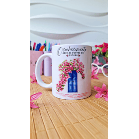 Arte Caneca O conhecimento abre as portas do futuro Arquivo em Png