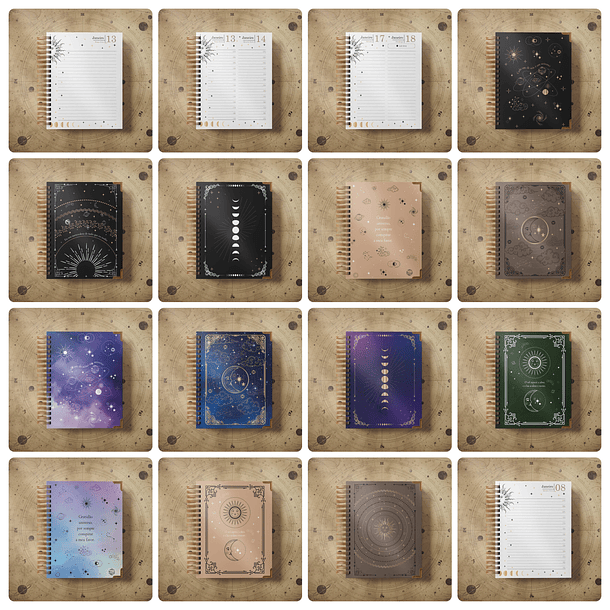 Combo 2 em 1 Agenda 2026 Coleção Astros para Costura e Wireo Arquivo Png 3