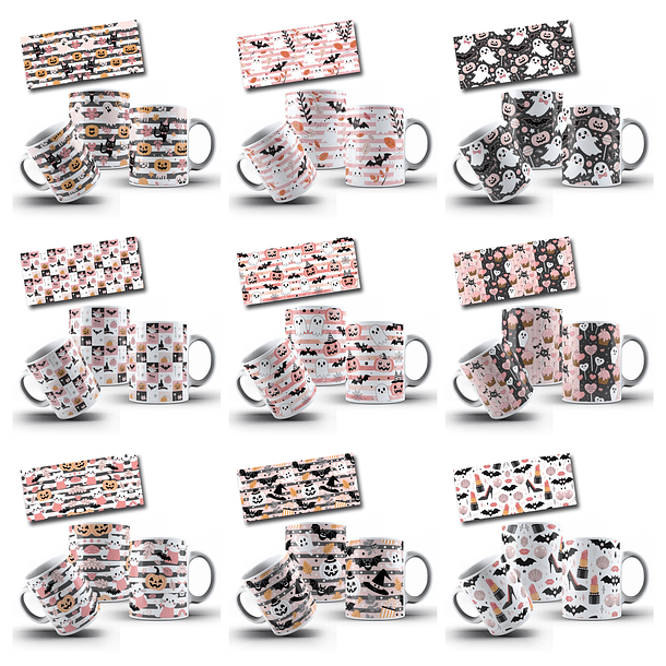 18 Artes para Caneca Halloween Arquivo em Jpg 1