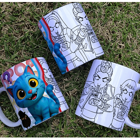 8 Artes para Caneca Colorir Guerreiras Do K-Pop Arquivo Editável