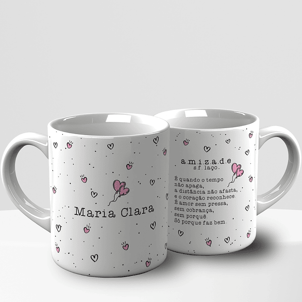 Arte Caneca Amizade Com e sem foto Arquivo Editável 