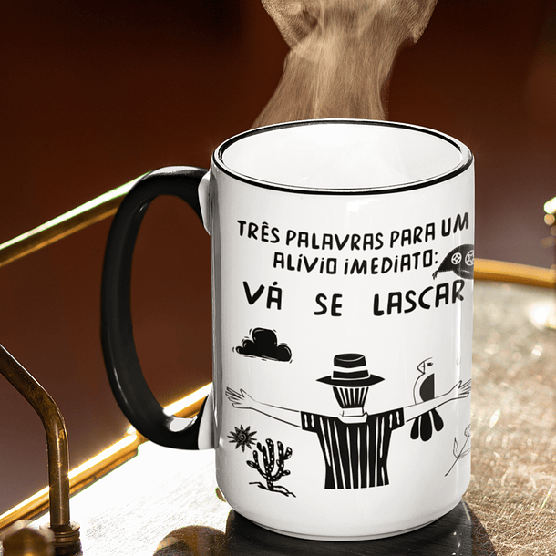 Arte Caneca Três palavras para um alívio imediato: Vá se lascar Arquivo em Png 