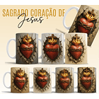 16 Artes para Caneca e Azulejo Sagrado Coração De Jesus em Jpg 1