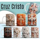 16 Artes para Caneca e Azulejo Cruz Cristo em 3d Arquivo em Jpg 1