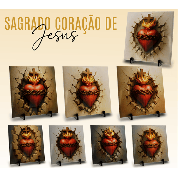 16 Artes para Caneca e Azulejo Sagrado Coração De Jesus em Jpg 2