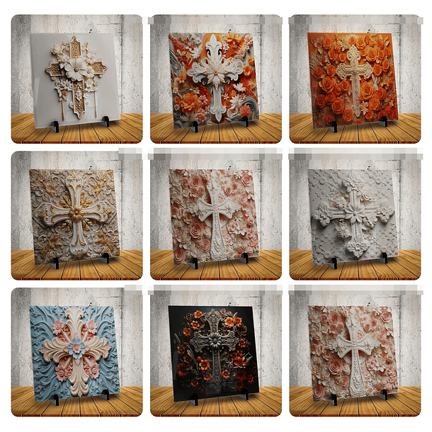 16 Artes para Caneca e Azulejo Cruz Cristo em 3d Arquivo em Jpg 2