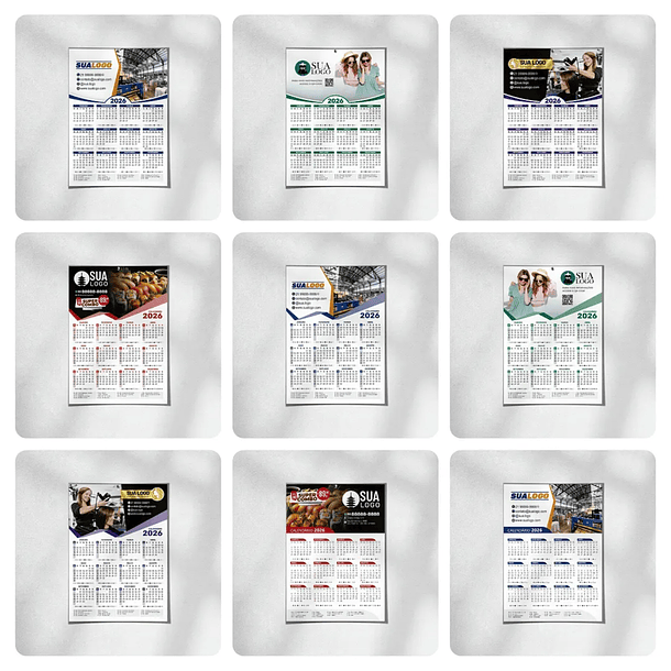 Arquivos Calendarios Diversos 2026 Editáveis 6