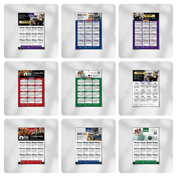 Arquivos Calendarios Diversos 2026 Editáveis 7