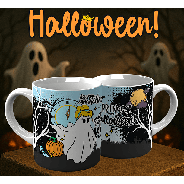 6 Artes para Caneca Princesa Halloween Arquivo em Png  1