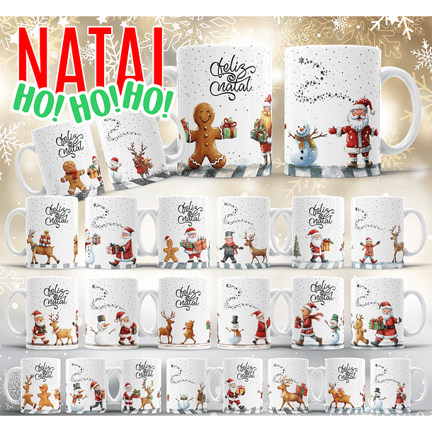 23 Artes para Caneca Natal Hohoho Arquivo Editável 1