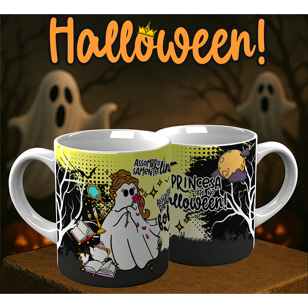 6 Artes para Caneca Princesa Halloween Arquivo em Png  2