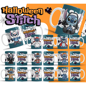 26 Artes para Caneca Halloween Stitch Arquivo Editável