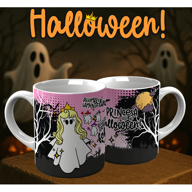 6 Artes para Caneca Princesa Halloween Arquivo em Png  3