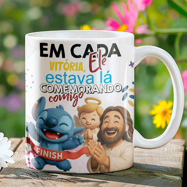 3 Artes para Caneca Stitch e Jesus Arquivo Editável 2