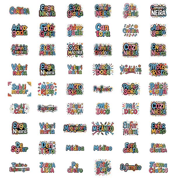 Kit Digital Stitch Profissões Vol. 1 em Png  3