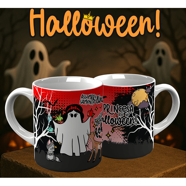 6 Artes para Caneca Princesa Halloween Arquivo em Png  5