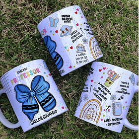 5 Artes para Caneca Mapa mental Professor Arquivo Editável 