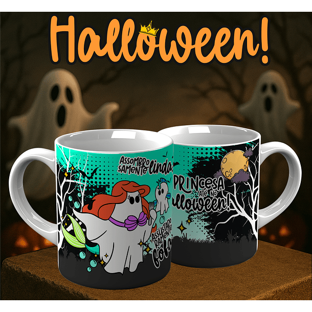 6 Artes para Caneca Princesa Halloween Arquivo em Png  6