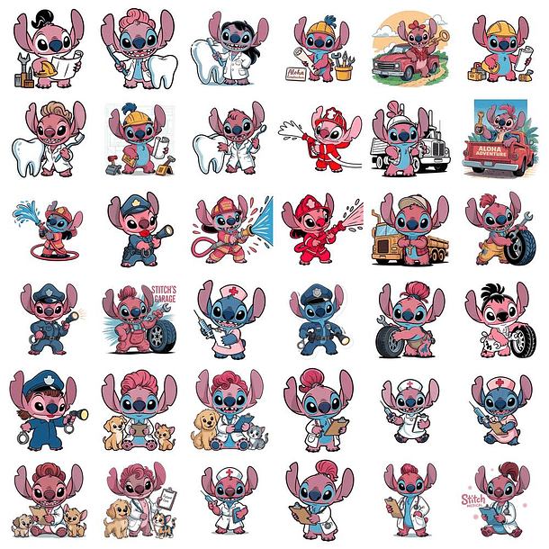 Kit Digital Stitch Profissões Vol. 1 em Png  5