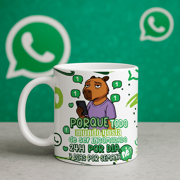 6 Artes para Caneca Capivarinha Redes Sociais Arquivo Editável  1