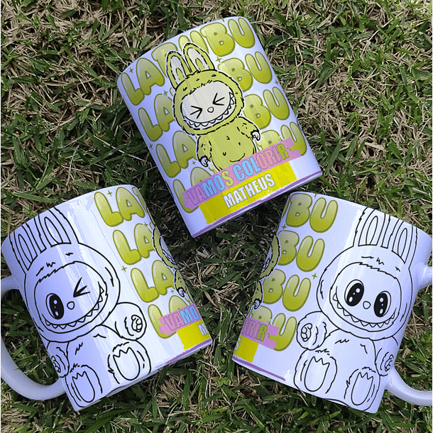 8 Artes para Caneca Labubu Caneca Colorir Arquivo Editável  2