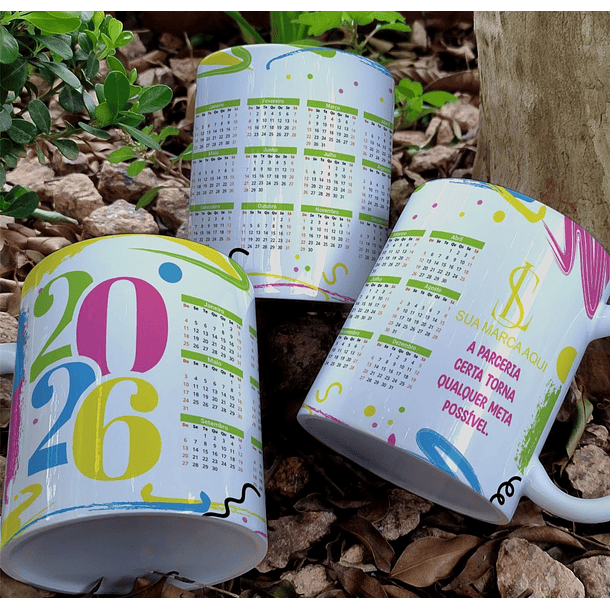 9 Artes para Calendário Caneca Empresa Arquivo Editável 2