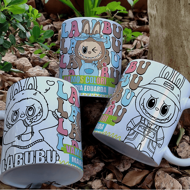 8 Artes para Caneca Labubu Caneca Colorir Arquivo Editável  3