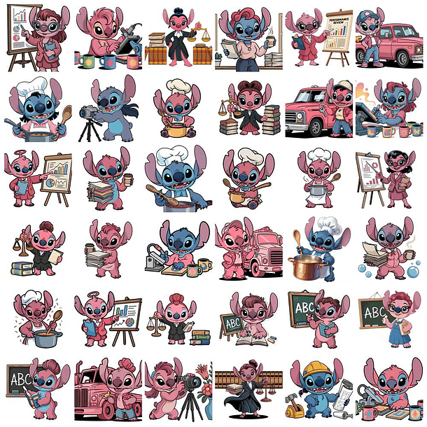 Kit Digital Stitch Profissões Vol. 1 em Png  7