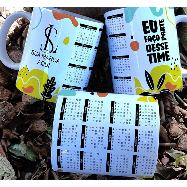 9 Artes para Calendário Caneca Empresa Arquivo Editável 3