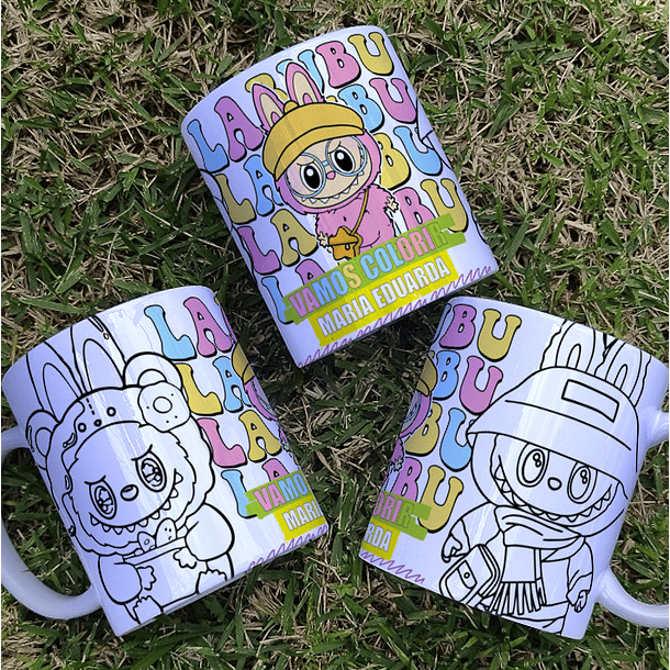 8 Artes para Caneca Labubu Caneca Colorir Arquivo Editável  4
