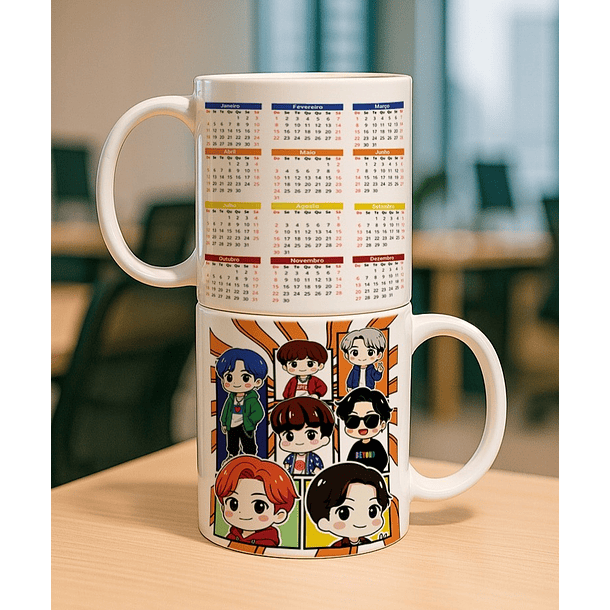 10 Artes para Caneca Calendário Bts Arquivo Editável  1