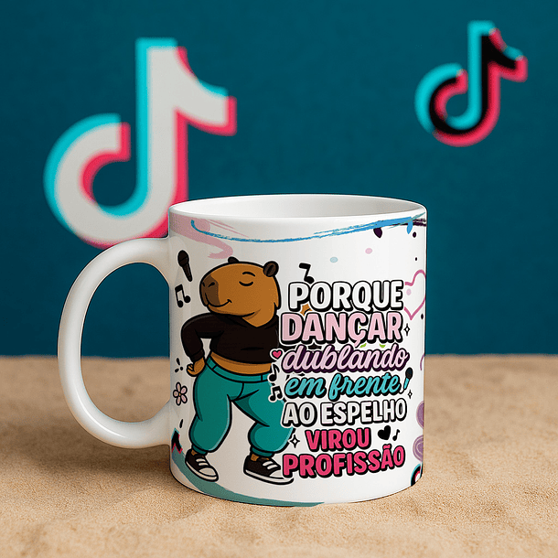 6 Artes para Caneca Capivarinha Redes Sociais Arquivo Editável  4