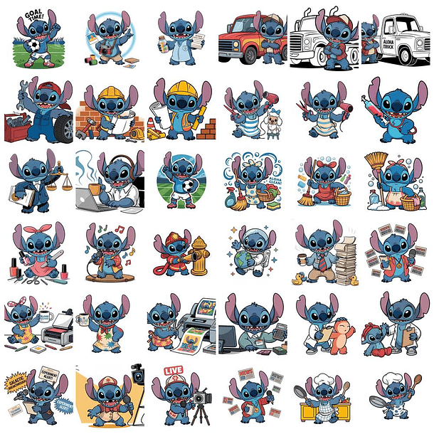 Kit Digital Stitch Profissões Vol. 1 em Png  8