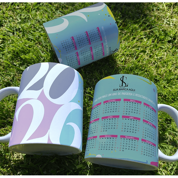 9 Artes para Calendário Caneca Empresa Arquivo Editável 4