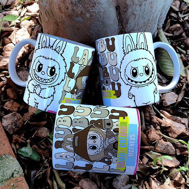 8 Artes para Caneca Labubu Caneca Colorir Arquivo Editável  5