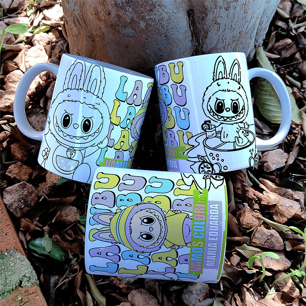 8 Artes para Caneca Labubu Caneca Colorir Arquivo Editável  6