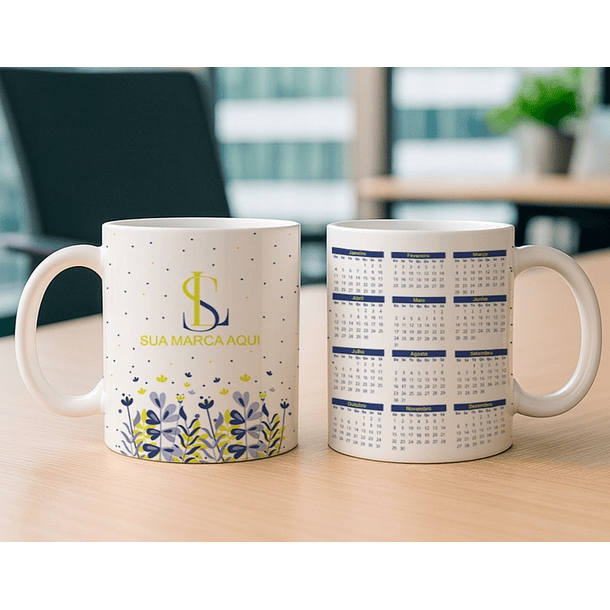 9 Artes para Calendário Caneca Empresa Arquivo Editável 7