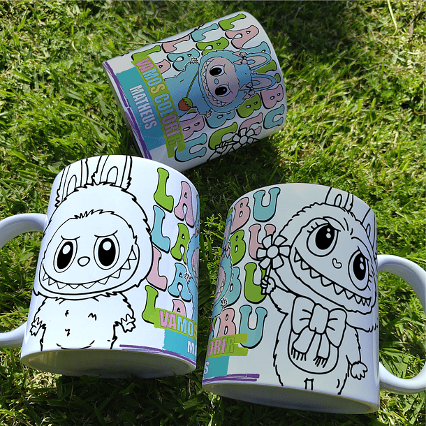 8 Artes para Caneca Labubu Caneca Colorir Arquivo Editável  8