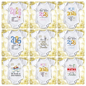 14 Artes para Camisa e Body Ano Novo 2026 Arquivo Editável